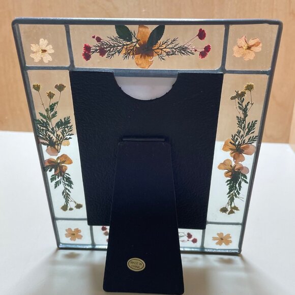 Vintage Dried Flowers Floral Picture Frame 3.5” by 5.25 Metal Clear Acrylic - Picture 7 of 12
